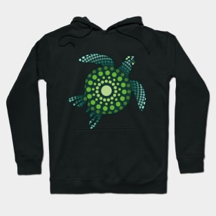 Green Turtle Aboriginal Art Hoodie